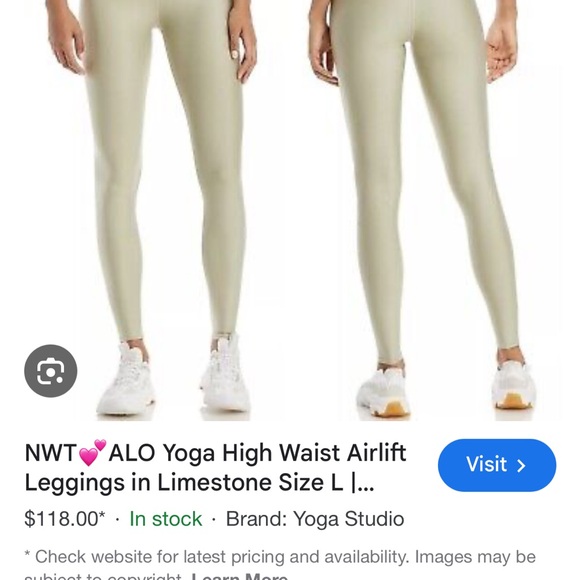 ALO Yoga | Pants & Jumpsuits | Alo Yoga High Waist Leggings And Bra  Activewear Set In Limestone | Poshmark